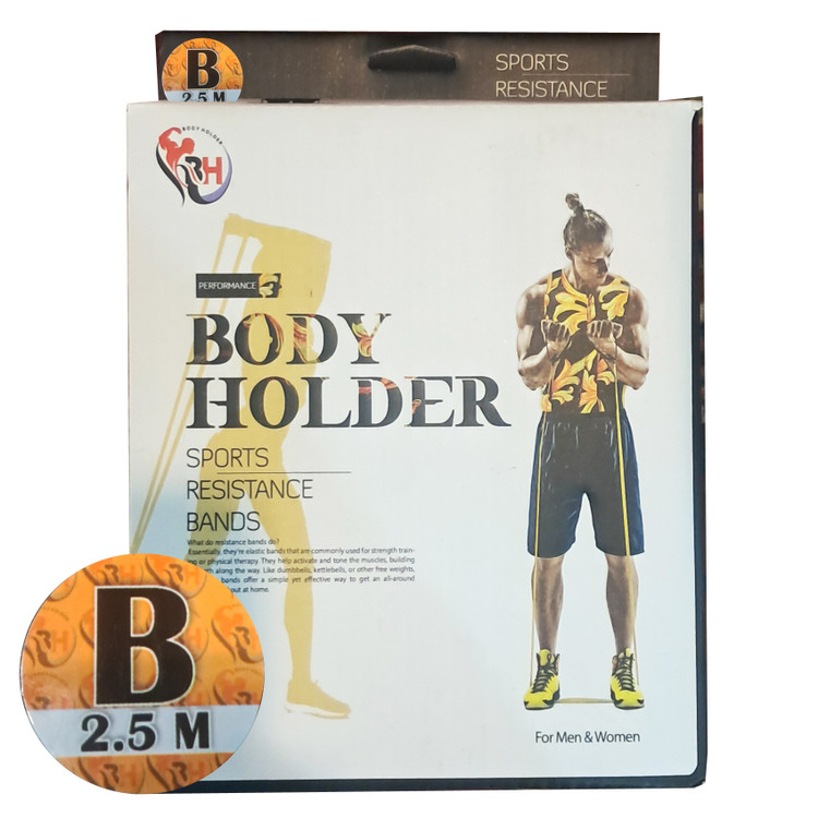 کش بدنسازی مقاومتیBody Holder مدل 2.5 متری - لول B - متوسط - مناسب تمرین باشگاهی و خانگی